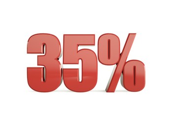 3D 35 Percent Discount with background