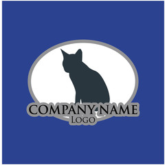 Cat love logo vector