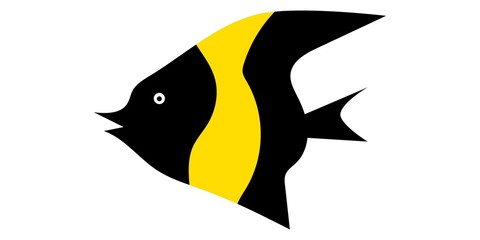 Cartoon Illustration Tropical fish isolated on white background