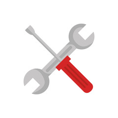 wrench and screwdriver design, Construction work repair reconstruction industry build and project theme Vector illustration