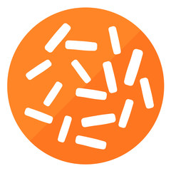 Lactobacilli good bacterial microflora of intestine vector icon on a white background