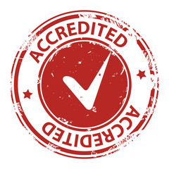 Accredited red stamp rubber stamp icon