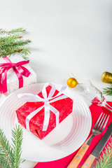 Christmas festive table setting