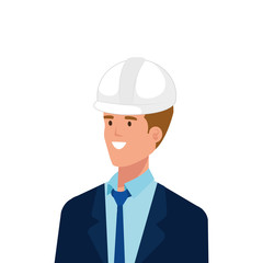 Architect man design, Construction work repair reconstruction industry build and project theme Vector illustration