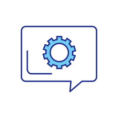 Gear inside bubble design, construction work repair machine part technology industry and technical theme Vector illustration