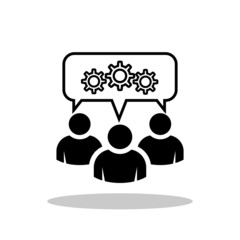 Teamwork icon in trendy flat style. Brainstorming / Idea sharing symbol for your web site design, logo, app, UI Vector EPS 10. 