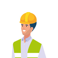 Builder man design, Construction work repair reconstruction industry build and project theme Vector illustration