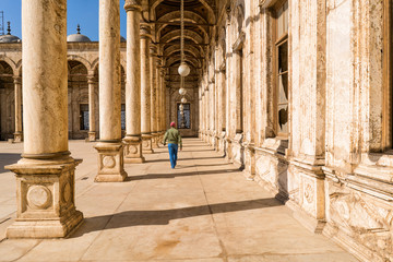 Fototapeta premium columns corridor in cairo egypt mosque