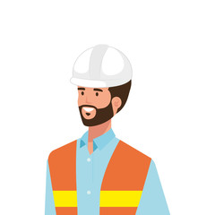 Architect man design, Construction work repair reconstruction industry build and project theme Vector illustration