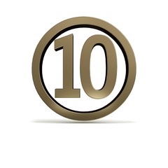 3D number with white background,number 10