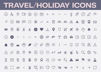 Travel, Holiday icons. Simple, minimalistic isolated icon set, vector flat icons	