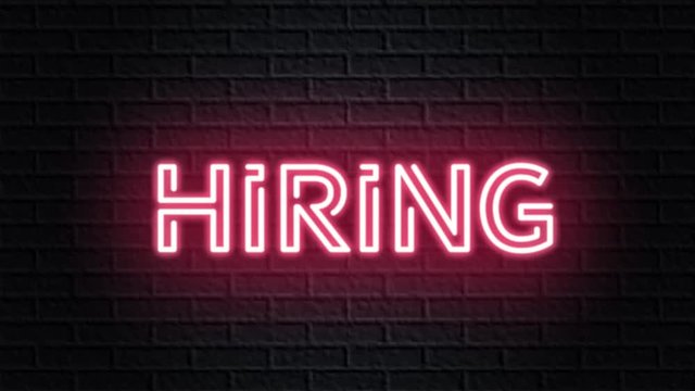 red neon video animation hiring