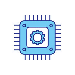 Gear and motherboard design, construction work repair machine part technology industry and technical theme Vector illustration