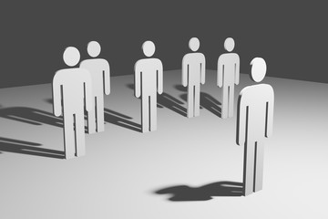 group leader or new group member business concept stimulating growth psychology