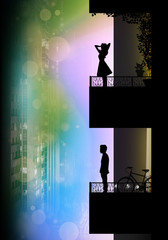 Love and the city cartoon characters in the real world silhouette art photo manipulation