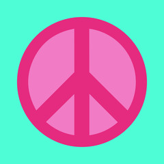 Peace symbol pink vector object