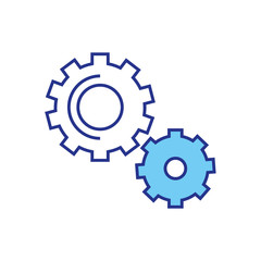 Gears design, construction work repair machine part technology industry and technical theme Vector illustration