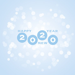 Best Wishes - Blue Abstract Modern Style Happy New Year Greeting Card, Cover or Background, Creative Design Template - 2020