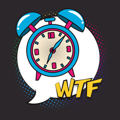 poster pop art style with alarm clock