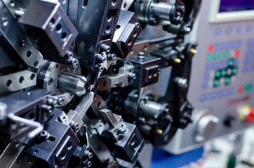 Close-up of CNC Multiforming machine.