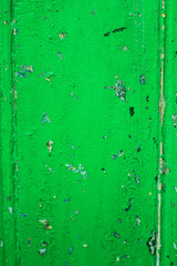 Green paint on the old wood