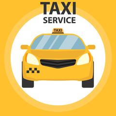 Taxi service vector icons. Taxi signs. Checkered taxi, car, passenger, transportation, trip.