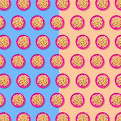 classic orecchiette italian raw pasta on white background