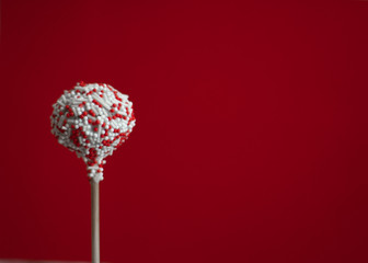 Christmas cake POPs   on red background