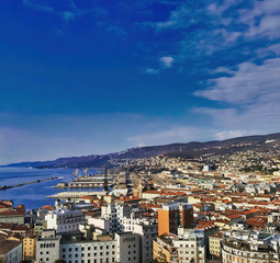 aerial view of trieste in italy