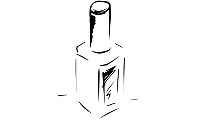szkic rysunek lakieru butelka © Magdalena