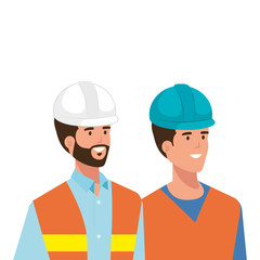 Builder and architect man design, Construction work repair reconstruction industry build and project theme Vector illustration