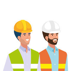 Builder and architect man design, Construction work repair reconstruction industry build and project theme Vector illustration
