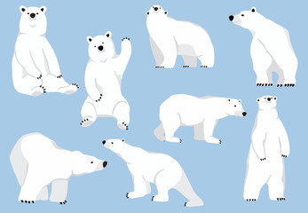 Simple white bear character.Vector illustration character doodle cartoon