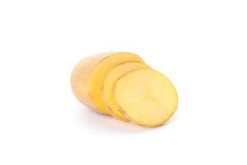 Potato chips, potato isolated on white background, space for text