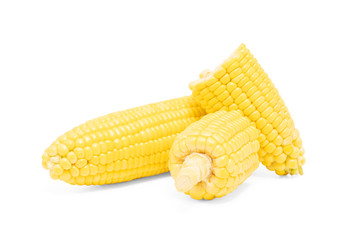 sweet corn isolated on white background with clipping path