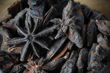 Spices image of cinnamon, star anise, clove