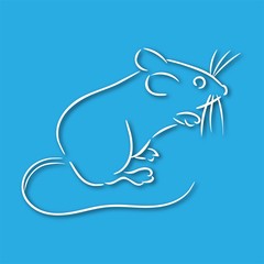 Gold 2020 vision with rat icons. Lineart design mouse, mice, rat icons. 2020 new year. Banner Logo gold 2020 happy new year, Vector flat illustration with a silhouette image of a mouse. Christmas. 