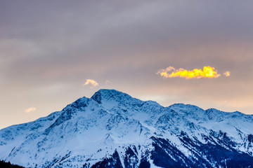 Naklejka na ściany i meble Sunset on the Austrian alps