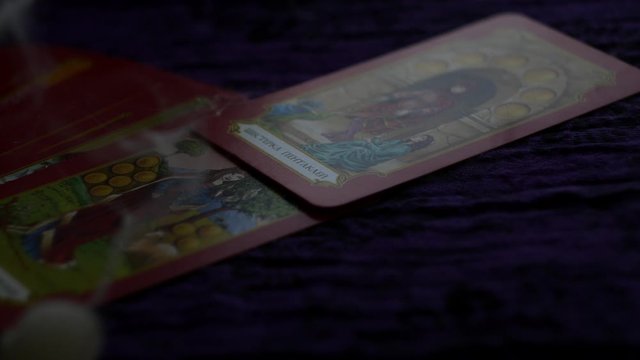 Fortune telling. Tarot magic. Occultism concept. Soothsayer cabinet.