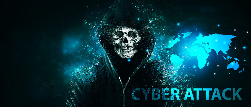 Cybersecurity, computer hacker with hoodie