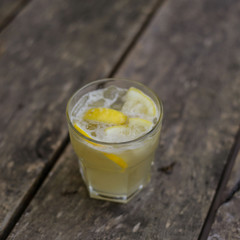 glass of water with lemon