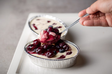 Blueberry pie fresh creamy cottage cheese dessert