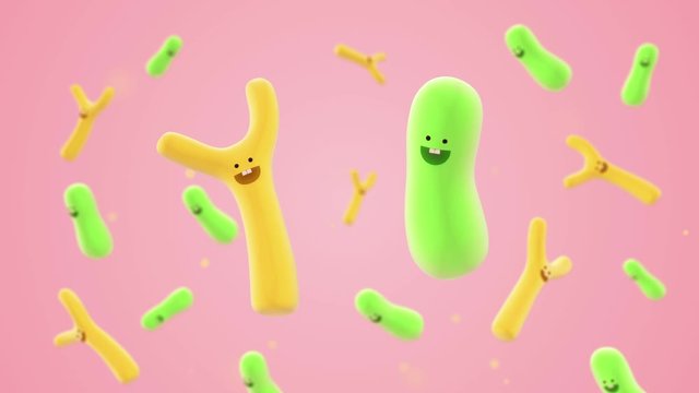 Cartoon shape bifidobacteria
