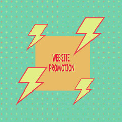 Text sign showing Website Promotion. Business photo text increase exposure of a website to bring more visitors Asymmetrical uneven shaped format pattern object outline multicolour design