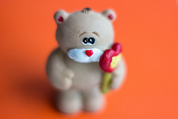 Bear with heart. Valentine day.