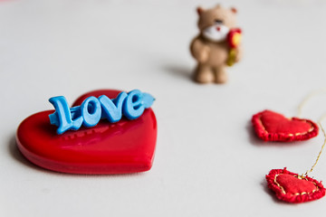 Bear with heart. Valentine day.