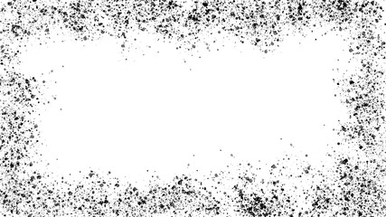Abstract frames black dust isolated on white background, grainy overlay texture. Stock image of...