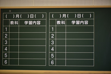 日課表がある黒板