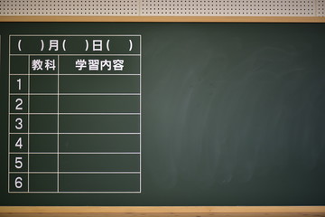 日課表がある黒板