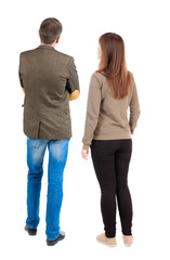 Back view of couple.